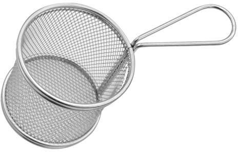 Cabilock Runder Edelstahl Frittierkorb Mit Mesh Öl Sieb Für Pommes Und Kartoffeln Lebensmittelsiebnetz Für Küche Leicht Zu Reinigen Und Korrosionsbeständig