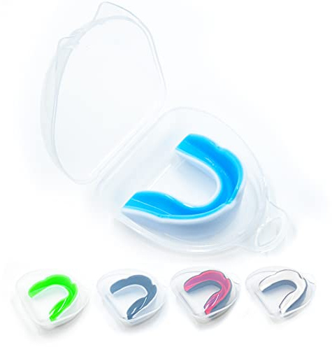AITUSI Protector bucal para niños y jóvenes para deportes, niños y niñas, protector bucal para fútbol, boxeo, MMA Lacrosse Baloncesto Hockey Wrestling (paquete de 5) (tamaño mediano)