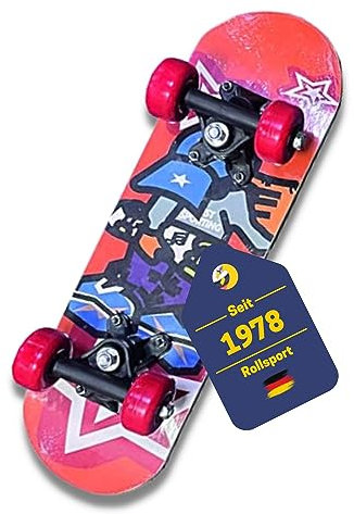 Best Sporting Mini Skateboard I hochwertiges Skateboard Kinder I Mini-Skateboard mit beidseitig bedruckten Skateboard Deck I Skateboard Mädchen & Jungs I Skateboard Anfänger Comic-Design