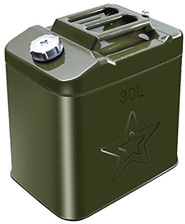 LOUFOU Metall-Kraftstoffkanister 30L Benzin-Diesel-Kanister Square Dieselkanister Ersatzkanister 0,8 mm Dicke für Fahrzeuge, Autos, LKWs