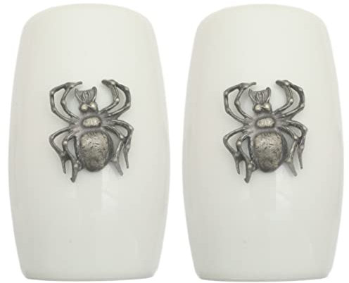 Spider China Salt and Pepper Shakers Cruet Set Modern White CSP 341
