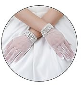 IYOU Hochzeitshandschuhe mit weißer Perle, kurz, Vollfinger-Handschuh, 1920er-Jahre, Abschlussball, Oper, Dinner-Party, für Damen, weiß, Einheitsgröße
