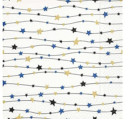 Tovaglioli carta Stars in lines blue 33x33cm. 20u.