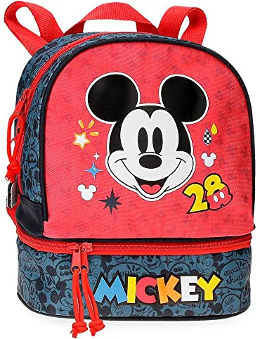 Disney Mickey Get Moving Zaino con porta merenda Multicolore 23x28x13 cm Poliestere 8,37L, multicolore, Zaino con porta spuntino