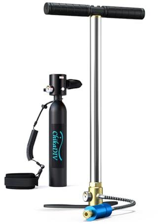 CHIKADIV Mini Bouteille de plongée 0,5 l avec réservoir d'oxygène Portable de 5 à 10 Minutes pour Les Exercices de plongée ou comme Bouteille de Rechange B3 Noir