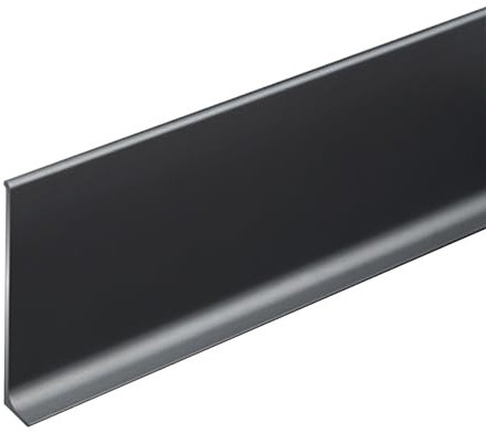TEN-HIGH 3 Stücke Selbstklebende Sockelleiste aus eloxiertem Aluminium für Boden,Wandfugen-Abdeckungsspalt,2500mm Sockelleiste,grau