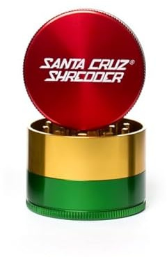 Medium 3 Piece Gloss Herb Grinders by Santa Cruz Shredder-Rasta