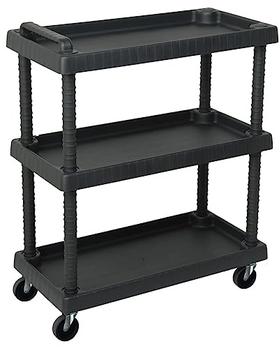 YAFF 3-Tier Workshop Tool Trolley Black 29.5x14.8x36.2 PP