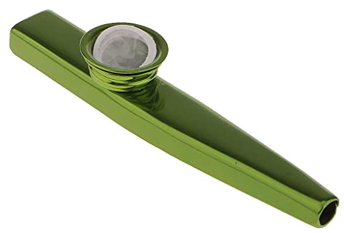 Tiuimk Green Metal Kazoo Blasinstrument aus Aluminiumlegierung mit vibrierender Membran zum Brummen