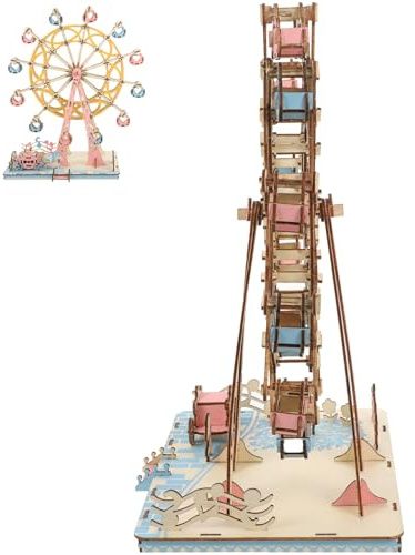 ibasenice 1satz Ferris Wheel Puzzle Kit Holzmodell Für Erwachsene Und Bausatz Kreatives Bastelset Handwerkliches Spielzeug Mit Hervorragender Verarbeitung Zum Zusammenbauen Und Dekorieren