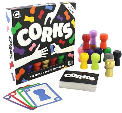 Ginger Fox Corks Familienparty-Spaß, das rasante Action-Kartenspiel mit Geschwindigkeit und Beseitigung, ideal für größere Gruppen und kleine Treffen für bis zu 14 Spieler, Match and Snatch to Win!