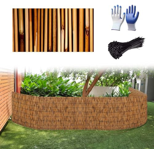 MMleYN Schilfmatten Sichtschutz Zaun 60cm 70cm 80cm 90cm 100cm 110cm 120cm 130cm 140cm Hoch Schilfrohrmatten Reine Handgemachte Weberei Natürlicher Schilfzaun Für Gartenbalkon-Hofdekoration(70cmx300cm