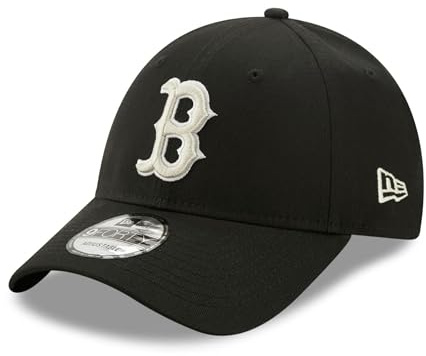 New Era Boston Red Sox Cap MLB Baseball Teamlogo 9Forty verstellbar Kappe gebogener Schirm schwarz - One-Size
