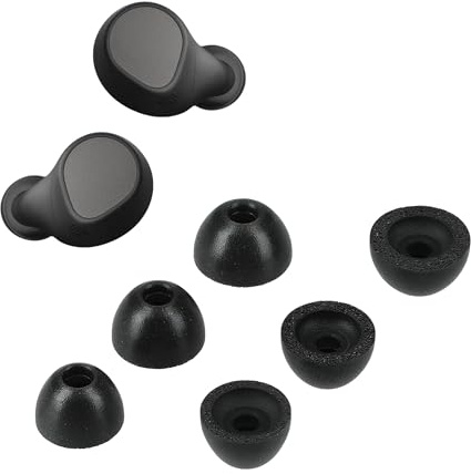 kwmobile Gommini Auricolari Memory Foam Set da 6 Compatibile con Jabra Elite 7 Pro - Gommini Cuffie In Ear Schiuma - 3 Size nero