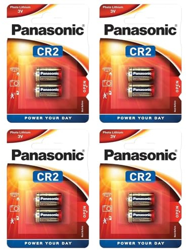 PANASONIC Pack of 4 Blister Packs of 2 CR2 Lithium Photo Batteries – 3V