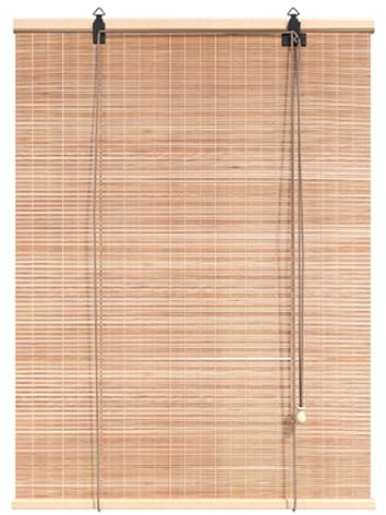 SANJIAOJIA Store Enrouleur Bambou Naturel,Rideau Occultants en Bambou Rétro pour Fenêtre,Pare-Soleil Filtrant la Lumière Intérieure/Extérieure,Personnalisée,Largeur x Hauteur (40cm x 130cm)