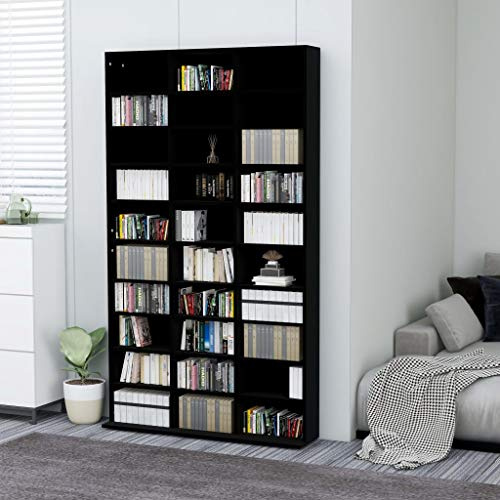Buzaza CD-Schrank CD StäNder DVD Cabinet CD-Regal Schwarz 102x16x177,5 cm Holzwerkstoff