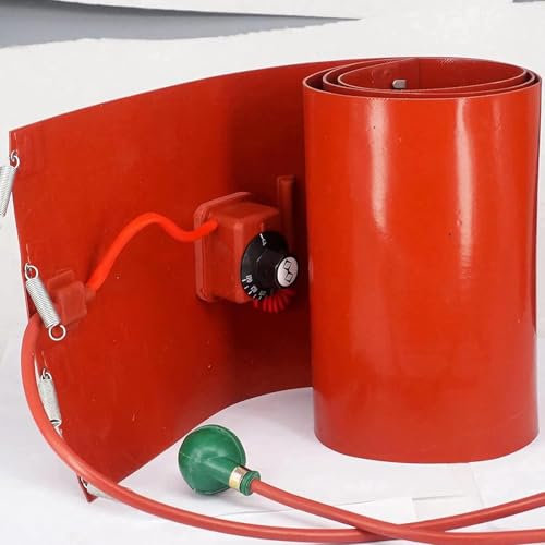 Metall-Fassheizung, 110 V/220 V Silikon-Pad mit verstellbarem Thermostat, Fassheizung, für Ventile, Eimerheizung, Tanks, Metall-Fassheizung,001,174 * 12.5CM