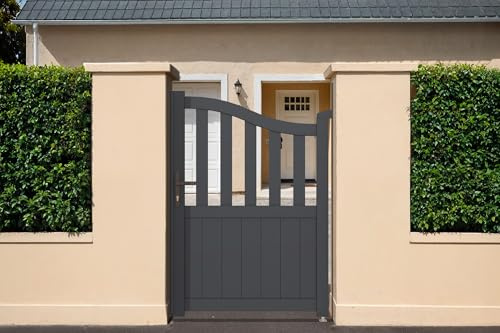 Casanoov Puerta peatonal exterior​ 1m MEIJE Alt.140cm aluminio gris