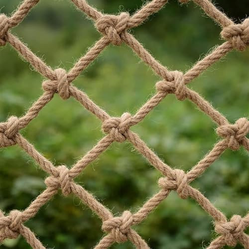 ININOSNP 10MM/15CM Netz Mesh Kletternetz Kinderschutznetz Treppensicherheitsnetz Hanfseilnetz Balkonnetz Trennnetz Fotowanddekorationsnetz(3m*5m)