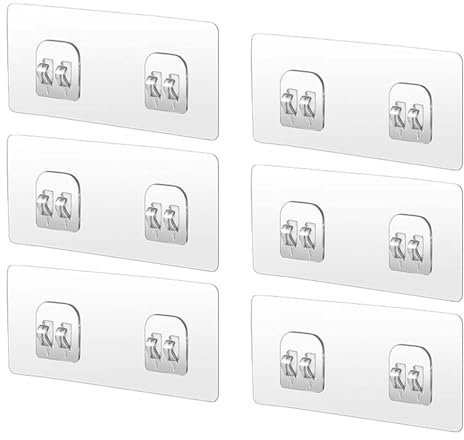 Crochet pour Murs,6 pièces Crochets Adhésifs de Rechange pour Étagère de Douche,Crochet Transparent et Solide pour Les Murs,pour Salle de Bain Porte-Savon Panier de Rangement