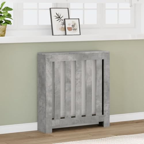 IKAYAA Cubre Radiadores 78x20x82cm Cubierta de Radiador Madera con Estante Superior para Salón Dormitorio Oficina Gris hormigón