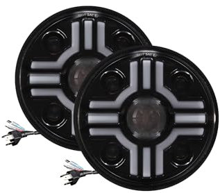 2x LED Fernlicht Scheinwerfer mit Blinker IP67 12/24V Frontscheinwerfer E9 Prüfzeichen Wasserdicht mit 4 Funktionen 65W Tagfahrlicht Weiß/Orange Blinklicht Neu Auto PKW Offroad 4x4 ATV SUV Motorrad