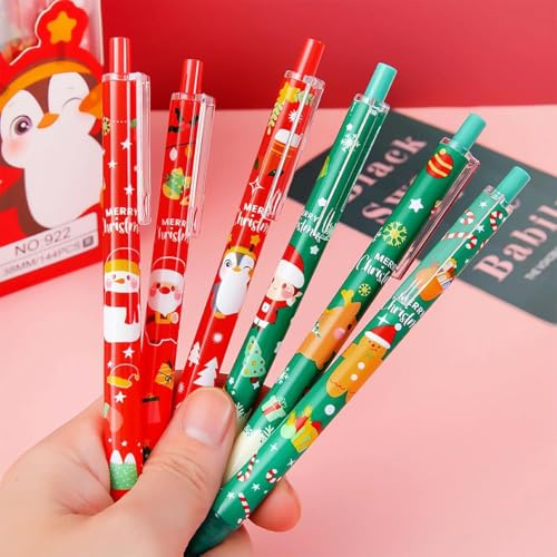 15 Stück Weihnachten Kugelschreiber, Weihnachtsstifte Weihnachts Kleinigkeiten Mitgebsel Geschenke Stifte, 0.5mm Weihnachtskugelschreiber Schule Weihnachtsgeschenke Set für Studenten Kinder Kollegen