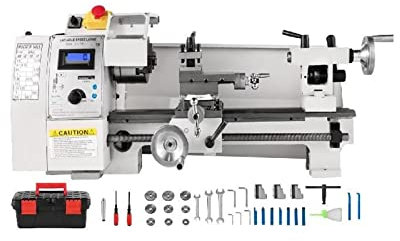 Torno de metal Torno de metal pequeño for taladrar Torno de trabajo de metal giratorio (8 x 14 -650W)