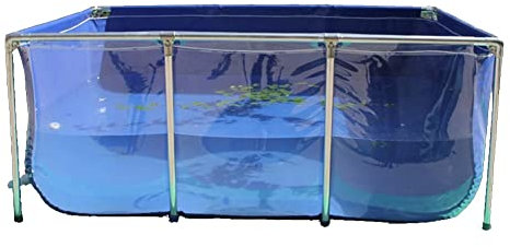 Aquarium-Poolteich, große Zuchttanks für Fische, PVC-Leinwand mit Stahlrahmen, Aquarium-Pool mit Sichtfenster, Schauteiche für Koi, Goldfische, Fischteich im Freien