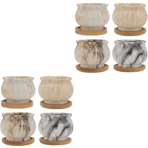Supvox 2 Sätze Blumentopf Sukkulentöpfe Mit Drainage Blumentöpfe Innenräume Vase Anlage Pflanzentöpfe Groß Offic Multifunktion Sukkulenten-Bonsai Saftiger Pflanzentopf Keramik 4 Stück * 2