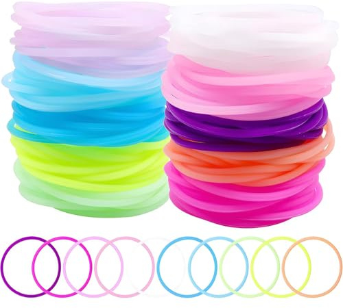 Jelly-Armbänder, 120 Stück, Bunte Leuchtarmbänder, dehnbares Silikonarmband, im Dunkeln leuchtende Armbänder im Stil der 80er für Neon-Partygeschenke, Silikonarmband, im Dunkeln leuchtende Armbänder,