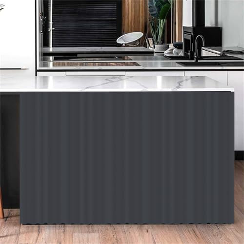 Odot Tende per Mobili da Cucina, Tinta Unita Tenda Corta Autoadesiva per Mobile Sottolavello Cucina - Antipolvere e Privacy - per Decorazione Armadietto (Grigio scuro,60x90cm)