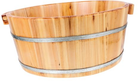 NIYANGLE Bañera Pies Madera Portátil Asa, Lavabo de Madera para Baño Pies en Casa, Ligero y Fácil de Usar, , Relaja la Fatiga