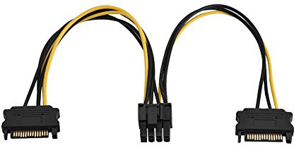 Risegun Adaptador de tarjeta gráfica PCI Express Dual SATA de 15 pines a 8 pines, 20 cm