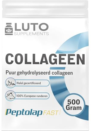 Halal Runder Collagen Pulver 500 Gramm - Hydrolysiertes Rinderkollagen - Geschmacklos - 100% rein und ohne Zusatzstoffe - LUTO Supplements