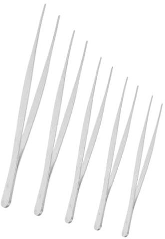 HANABASS Pinces à Épiler en Acier Inoxydable 5 Pièces Têtes Variées pour Jardinage Et Dégustation De Thé Entre Amis
