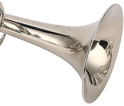 POENVFPO Professionelle B-Trompete mit Versilbertem Mundstück, Messingkonstruktion, Standardgröße, Hochwertiges Musikinstrument für Studenten, Bands, Orchester, Silber-Finish