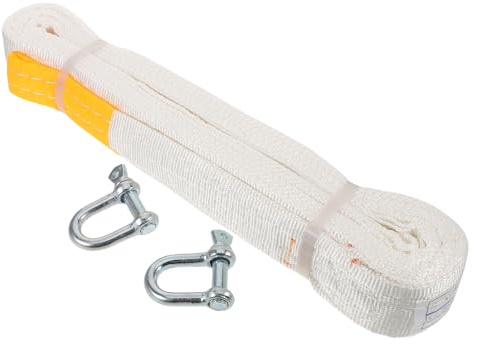 ELAYARD Cuerda de Remolque Resistente 3 Toneladas 4 Metros con Ganchos Metálicos para Automóvil SUV y Camiones Correa de Tracción Duradera para Emergencias y Recuperación Todoterreno