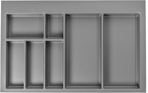 B2C Cutlery Drawer Organizer Adjustable & Cut-to-Size Kitchen Drawer Insert Cabinet Roganize Durable Plastic Universal (800mm)