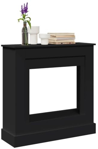 Generisch Kaminumrandung Schwarz 90x30x90 cm Holzwerkstoff,Heim & Garten,Zubehör für Kamine & Holzöfen,854590