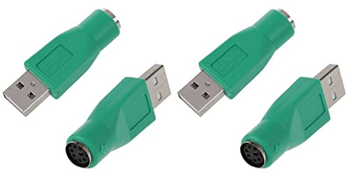 Yoeruers 4 x Convertidor de Adaptador PS2 Hembra Una USB Macho para Raton Teclado