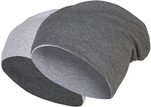 Balinco 2 in 1 Wendemütze - Reversible Slouch Long Beanie Jersey Baumwolle elastisch Unisex Herren Damen Mütze Heather in 24 (8)