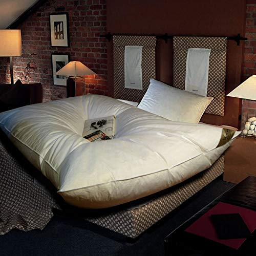Ballonbett in 155x220 cm mit 3200 Gramm Füllung aus weißen neuen Gänsefedern und -daunen (85% Federn / 15% Daunen) Klasse 1, warm – Federbett Oberbett Winterbett Winterdecke Made in Germany