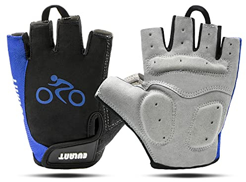 ONTYZZ Fahrradhandschuhe Fitness Handschuhe Damen Herren Trainingshandschuh Adjustable Sporthandschuhe für Radsport Camping Fingerlose Handschuhe Blau/M