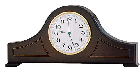 Tisch-Stiluhr von Zeit.Punkt – Nostalgie-Design – Made in Germany – Massives Holzgehäuse aus Nussbaum – Gut lesbare arabische Ziffern – Quarzuhrwerk – Maße: 33 x 15 x 6 cm – 345420
