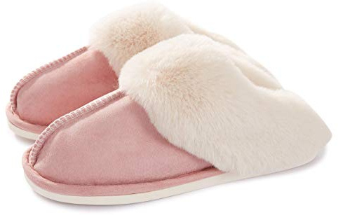 Donpsps Damer tofflor för män vinter Memory Foam Fluffig Mjuk Varm Slip On House Mocka, Fårskinn Mysig plysch för inomhus utomhus