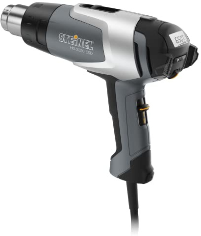 Steinel Heißluftgebläse HG 2320 E ESD, 2300 W Heißluftpistole, 650°C|500 l/min, LCD-Display, Überhitzungsschutz, 3 m Kabel