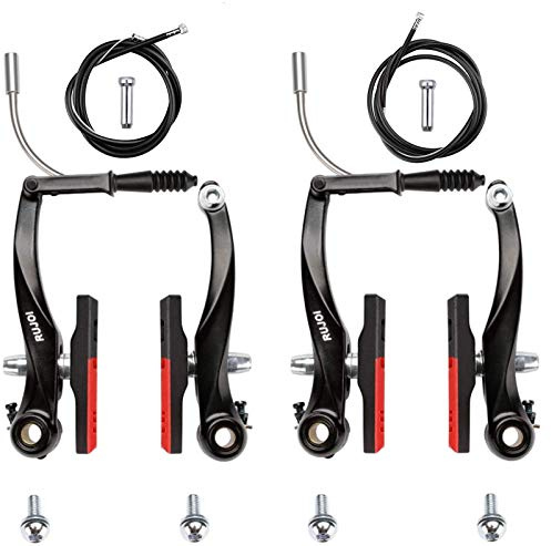 RUJOI Cykelbromssats, Bike V-broms-set med 72 mm överlägsen V-bromsskor och 2 stycken bromskabel och kabeländar pressar, perfekt för berget, BMX cykelbromsuppgradering