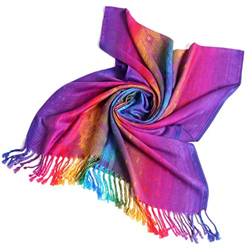 Lazzboy Frauen Lady Fashion Folk-custom Retro Quaste Schal Wrap Travel Schals Damen Pashmina Stola Für Schultertuch Eleganter Mit Floralem Muster In Vielen Farben(D)
